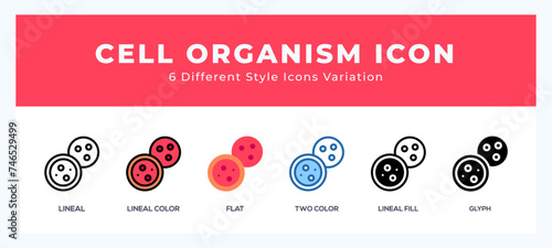 Cell organism pack of icons. vector illustration.
