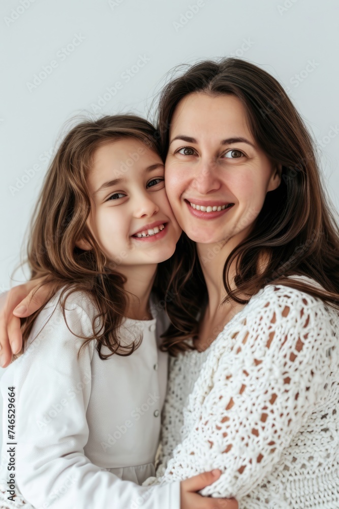 A mother and daughter pose together for a heartwarming photo.. Fictional Character Created By Generated By Generated AI. A mother and daughter pose together for a heartwarming photo.. Fictional Character Created By Generated By Generated AI.
