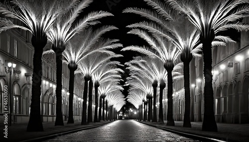 black and white palms