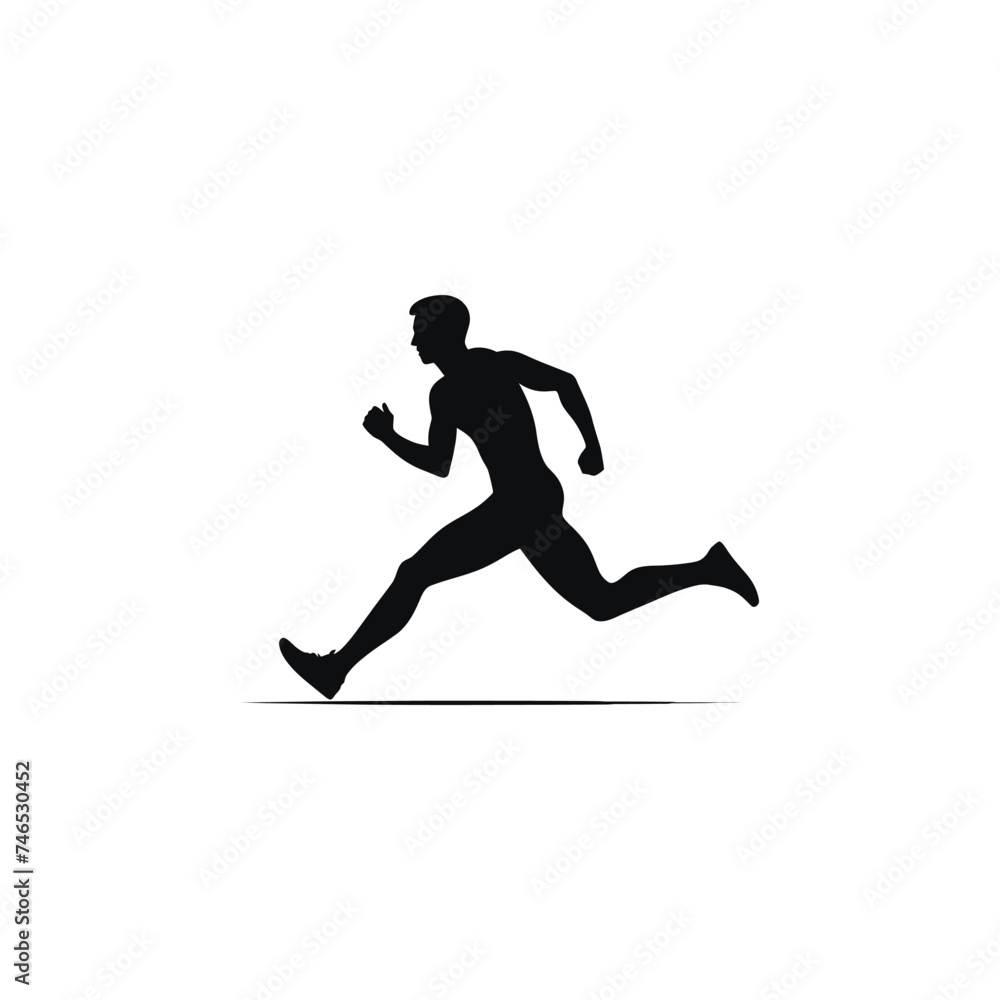Sprinting Runner vector silhouette