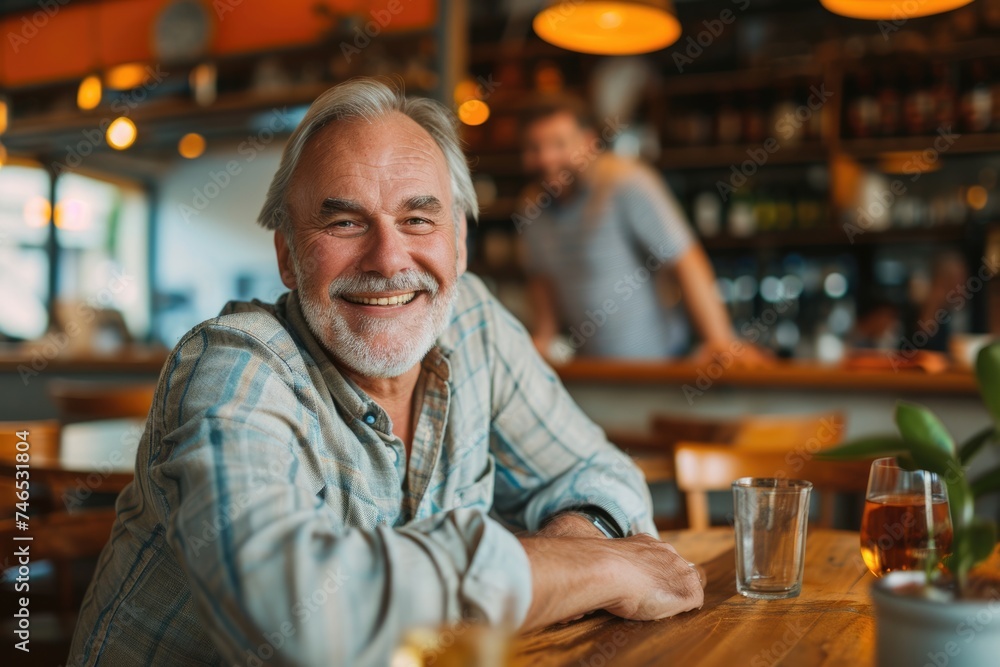 A Happy Old Man Enjoying His Time at a Bar. Fictional Character Created By Generated By Generated AI. A Happy Old Man Enjoying His Time at a Bar. Fictional Character Created By Generated By Generated AI.
