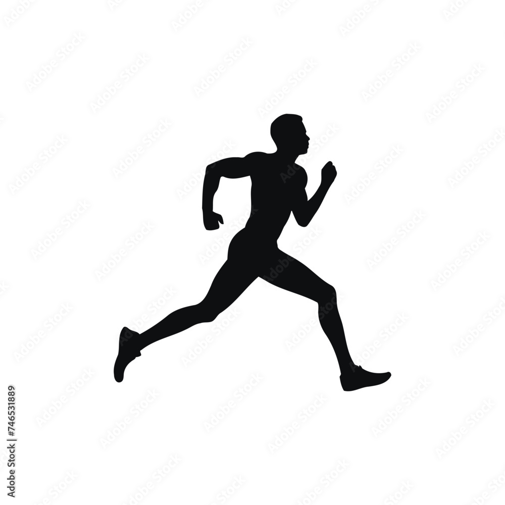 Sprinting Runner vector silhouette Sprinting Runner vector silhouette
