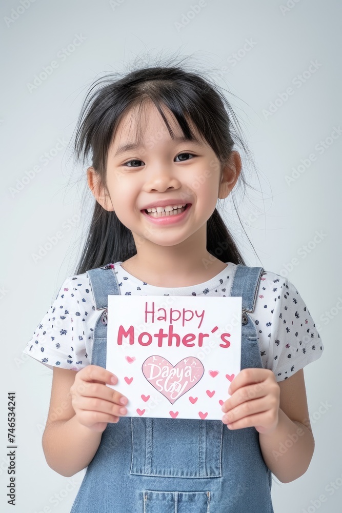 Happy Mother's Day Card - Smiling Asian Child. Fictional Character Created By Generated By Generated AI. Happy Mother's Day Card - Smiling Asian Child. Fictional Character Created By Generated By Generated AI.