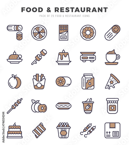 Food and Restaurant Icon Bundle 25 Icons for Websites and Apps