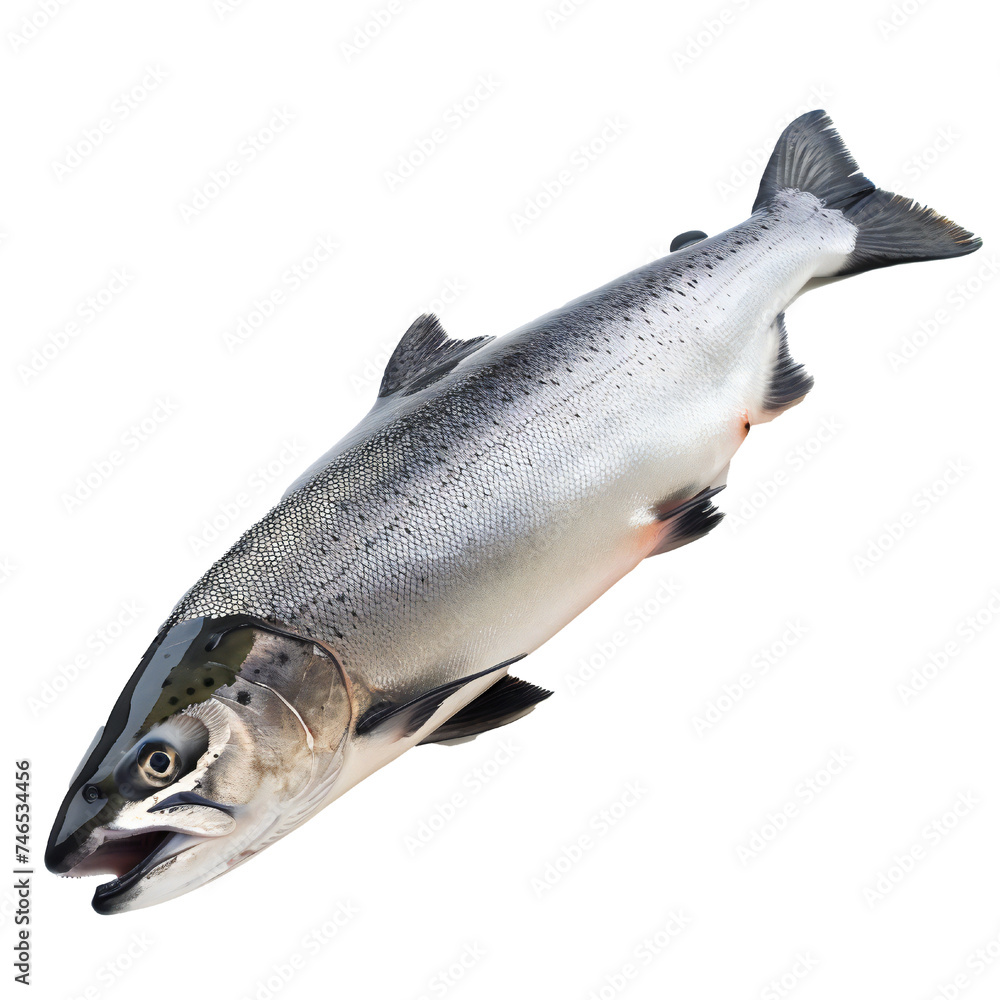 Obraz premium Salmon fish isolated on transparent background Generative Ai
