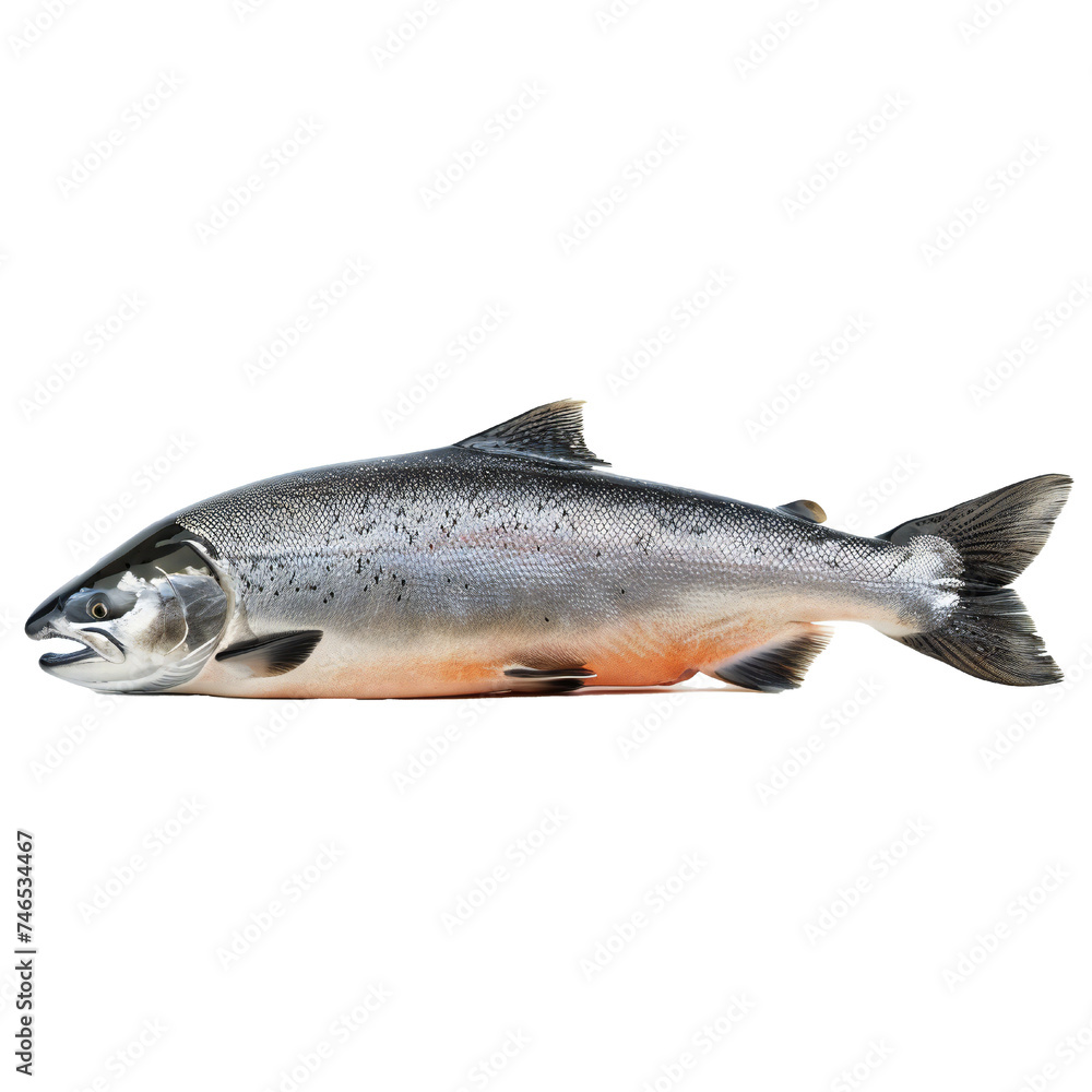 Salmon fish isolated on transparent background Generative Ai Salmon fish isolated on transparent background Generative Ai