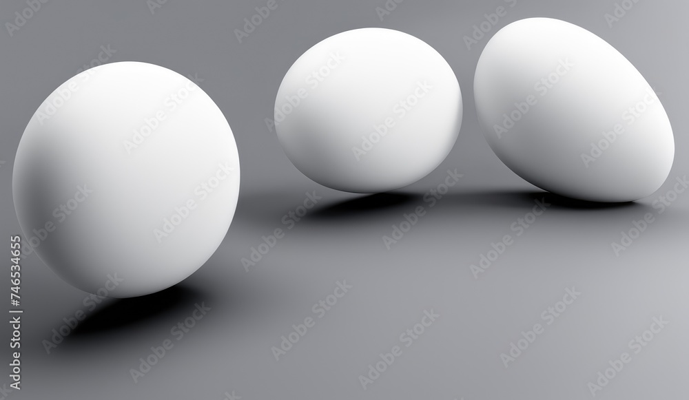 White 3D Spheres on Monochrome Background