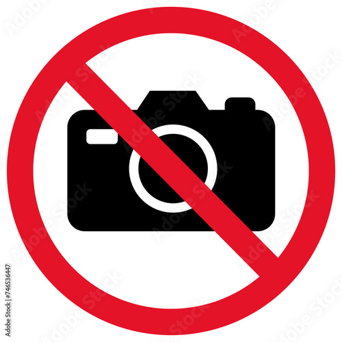 Photography prohibited icon. Informative icon