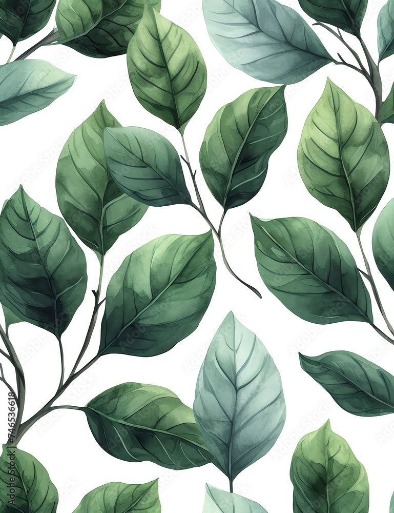 Refreshing Green Leaf Seamless Pattern Refreshing Green Leaf Seamless Pattern