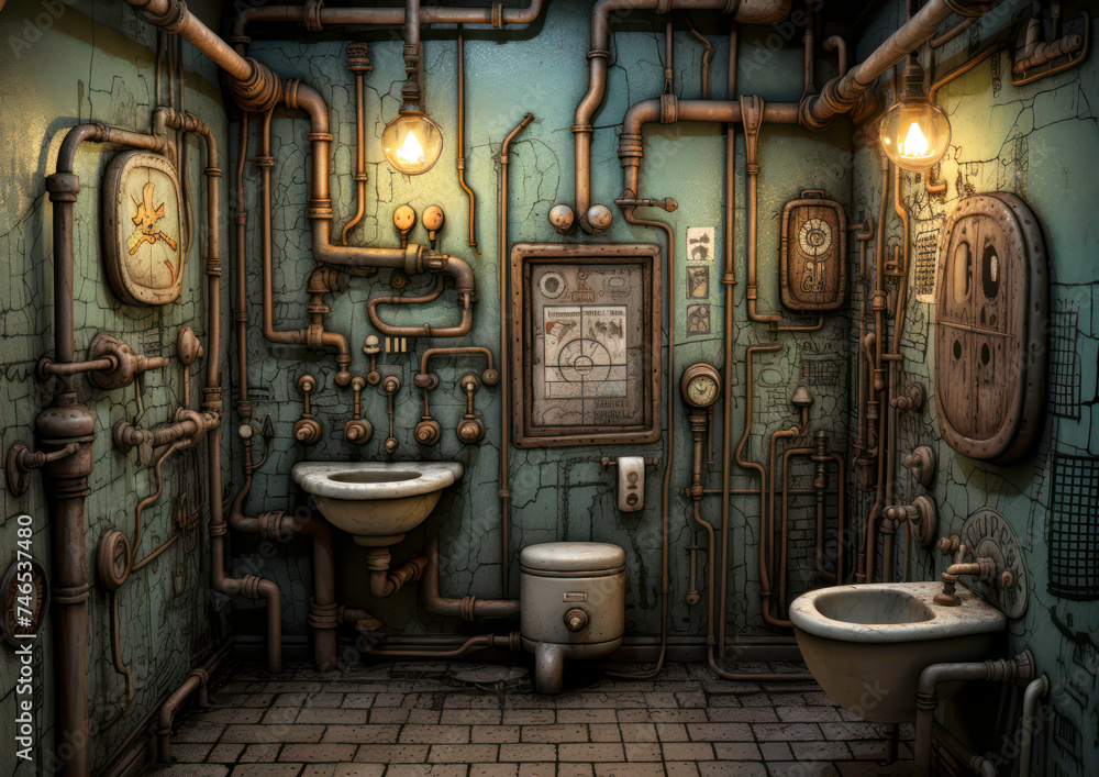 Industrial steampunk theme background
Industrial steampunk theme background