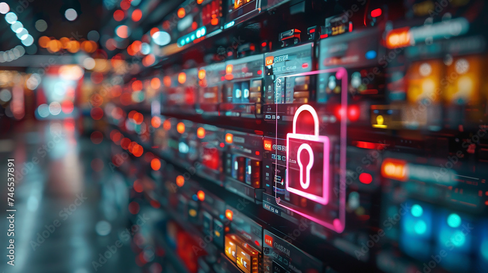 Obraz premium High security on line, Generative AI.