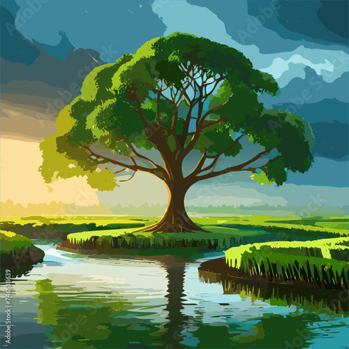 Paint colour tree background