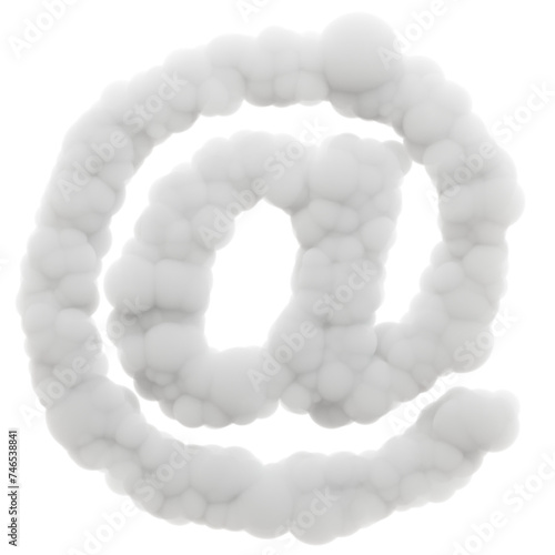 Beyond Words: The enigmatic "@" symbol, rendered like a fluffy cotton cloud, defies definition. Its wispy smoke outline adds a touch of mystery, inviting viewers to ponder its deeper meaning
