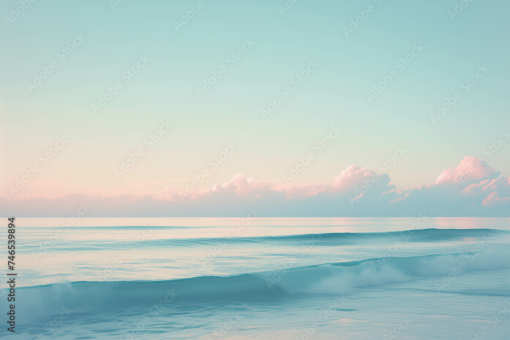 The calm sea with small waves looks harmless. The calm sea with small waves looks harmless.