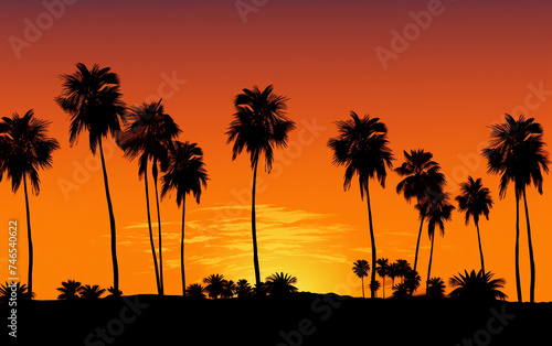 Palm Trees in Dramatic Contrast Isolated on White Background. © Faizan