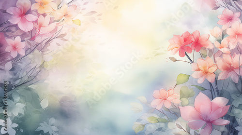Dreamy Watercolor Floral Art with Soft Pastel Tones