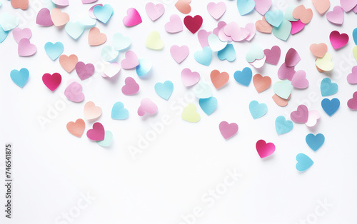 Graceful Pastel Confetti Butterflies in Flight Isolated on White Background.