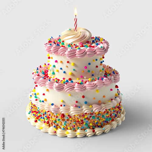 birthday cake isolated on white