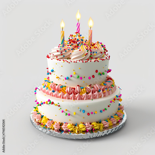 birthday cake with candles