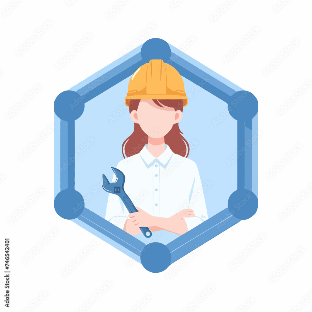 female engineer, architect, builder, civil engineer at workplace builder vector illustration for red background graphics design female engineer, architect, builder, civil engineer at workplace builder vector illustration for red background graphics design