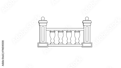 Cartoon Balustrades Vector Art