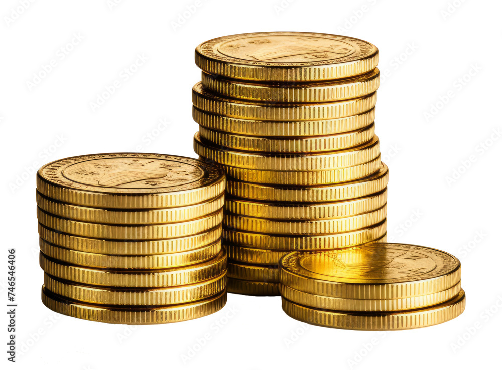gold coins isolated on transparent background gold coins isolated on transparent background