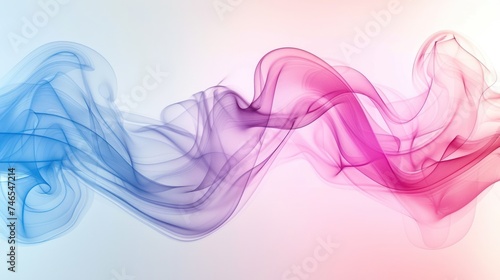 Red and blue fluid lines on a white background. Abstract art for poster and creative wallpaper. Fluid dynamics and design concept