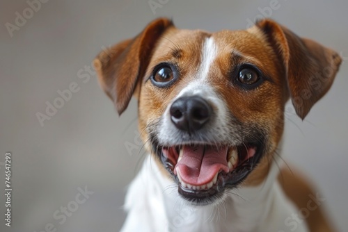 Happy Jack Russell Terrier Smiling with Bright Eyes and Floppy Ears. © NS