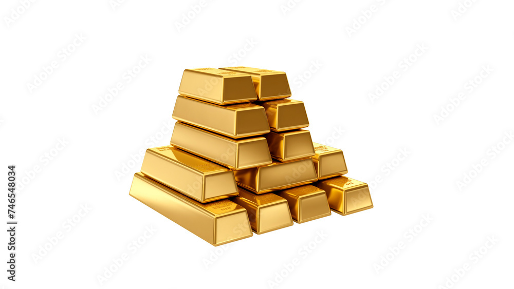 Gold bar cut out. Isolated gold bars on transparent background Gold bar cut out. Isolated gold bars on transparent background