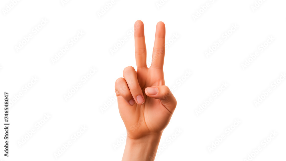 Peace sign made with finger. Hand showing peace symbol cut out Peace sign made with finger. Hand showing peace symbol cut out