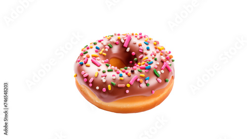 Tasty donut cut out. Isolated donut on transparent background