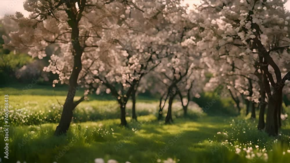 Vibrant field blanketed with pink flowers, creating a stunning sight against lush greenery Vibrant field blanketed with pink flowers, creating a stunning sight against lush greenery