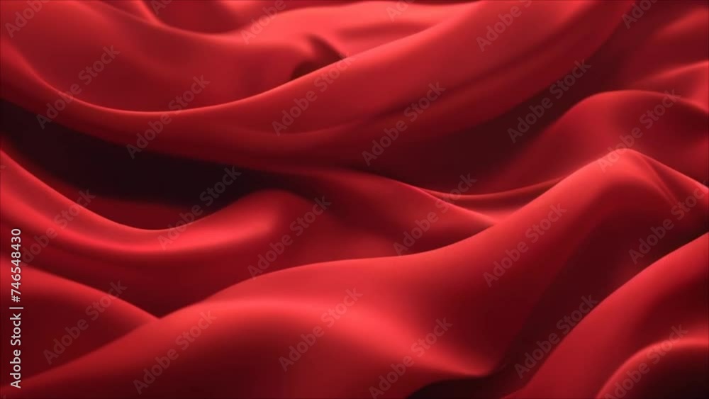 Video, abstract background. Waves of red silk fabric. AI generative. Video, abstract background. Waves of red silk fabric. AI generative.