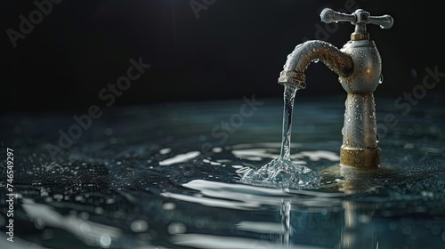 Flowing Faucet: Refreshing Water Stream