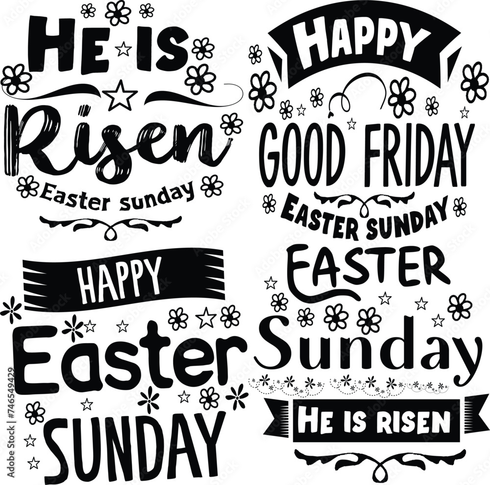 Happy Easter Bundle design, Christian Easter Bundle, Easter Bunny, Retro Easter Cut Files Cricut, Good for Happy Easter tshirt design
