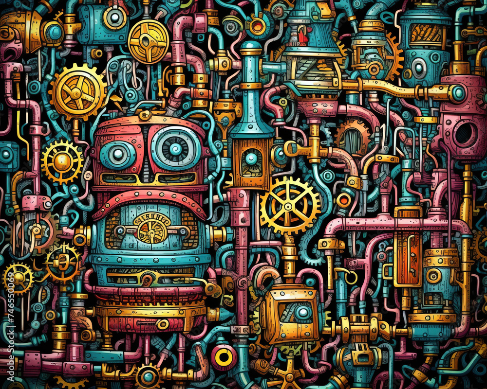 Obraz premium Industrial steampunk theme background