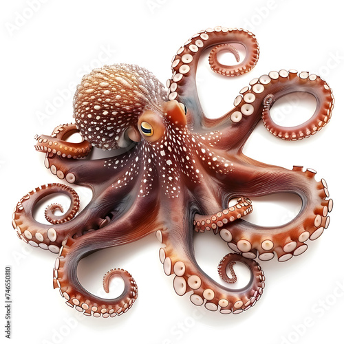 Tentacles of octopus isolated on white