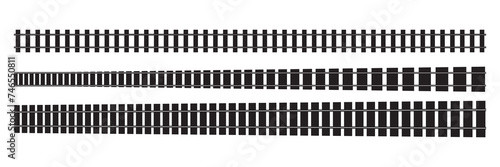 Railway train track vector route. Rail pattern curve railroad path icon. photo