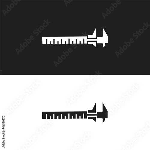 Calipers measure icon . Vernier caliper icon. Vector illustration. Linear tool symbol
