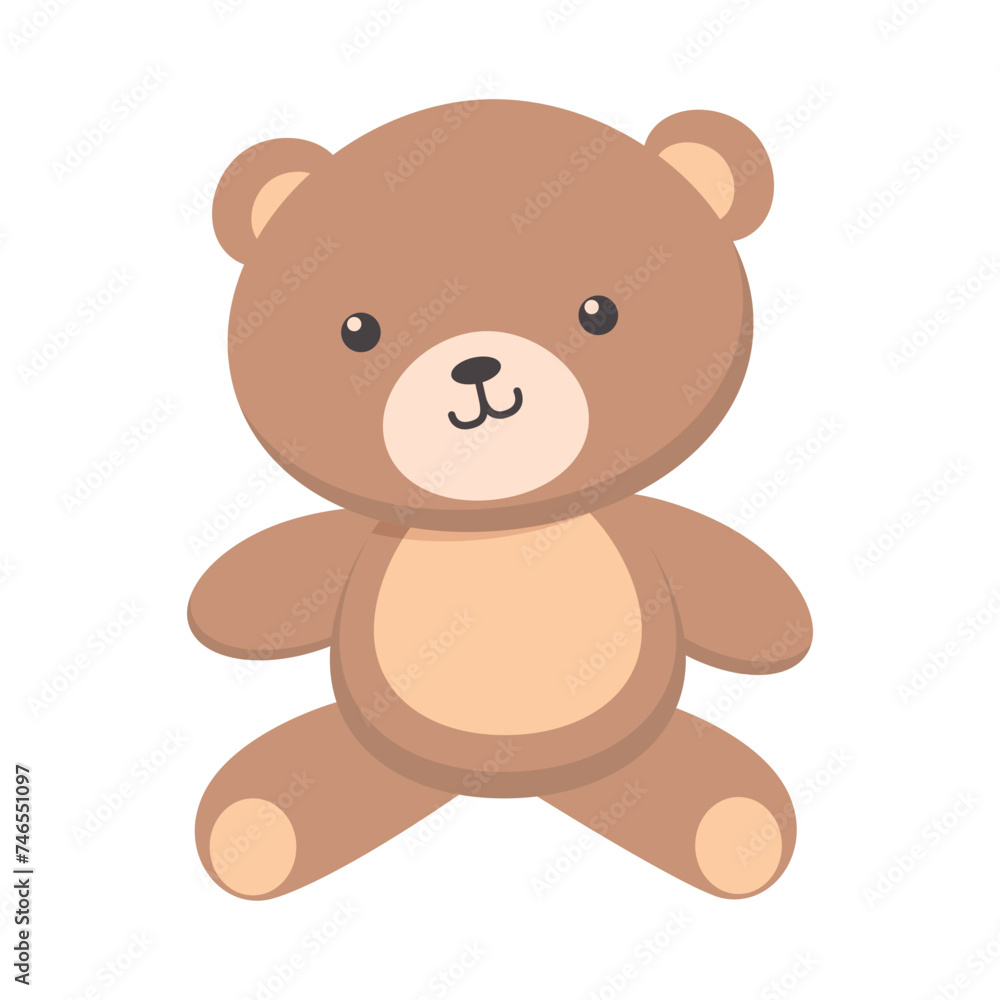 Simple cartoon teddy bear isolated on white background Simple cartoon teddy bear isolated on white background