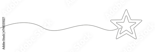 hand draw doodle stars illustration in continuous line arts style vector