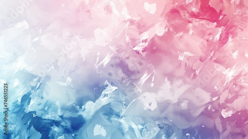 Abstract pink and blue painted background with soft edges. The colors blend together in a dreamy way, creating a soothing and relaxing atmosphere.