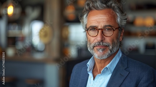 Man Wearing Glasses and Blue Shirt