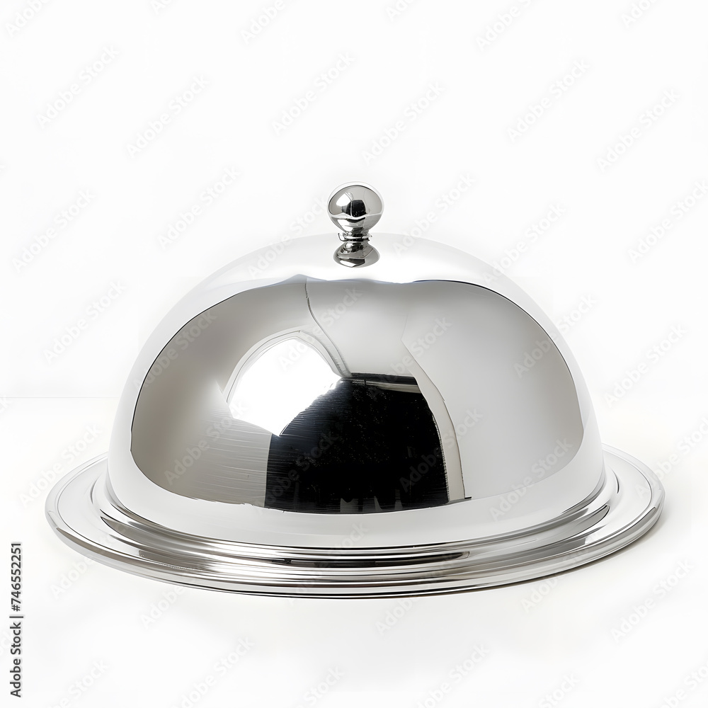 Metal cloche isolated on white background Metal cloche isolated on white background