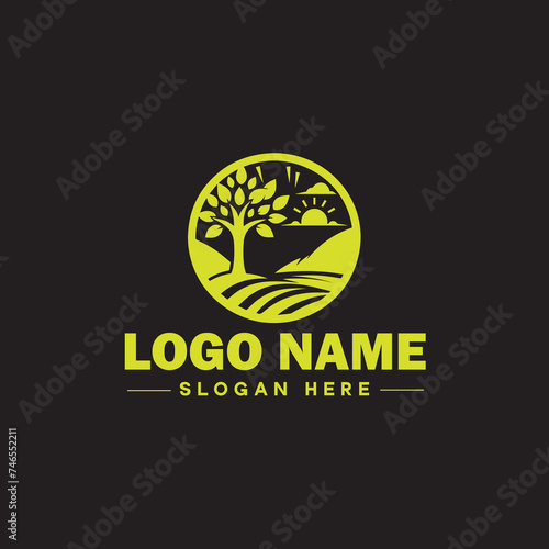  Environmental logo ecologic green nature farm business logo icon editable vector