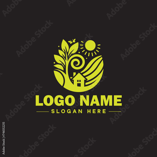  Environmental logo ecologic green nature farm business logo icon editable vector