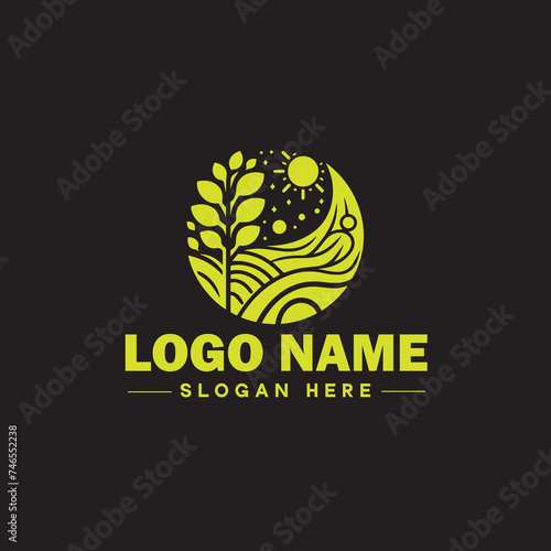  Environmental logo ecologic green nature farm business logo icon editable vector