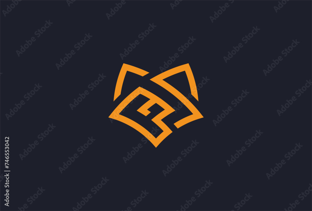 Obraz premium Initial F Fox head logo design template element. vector illustration