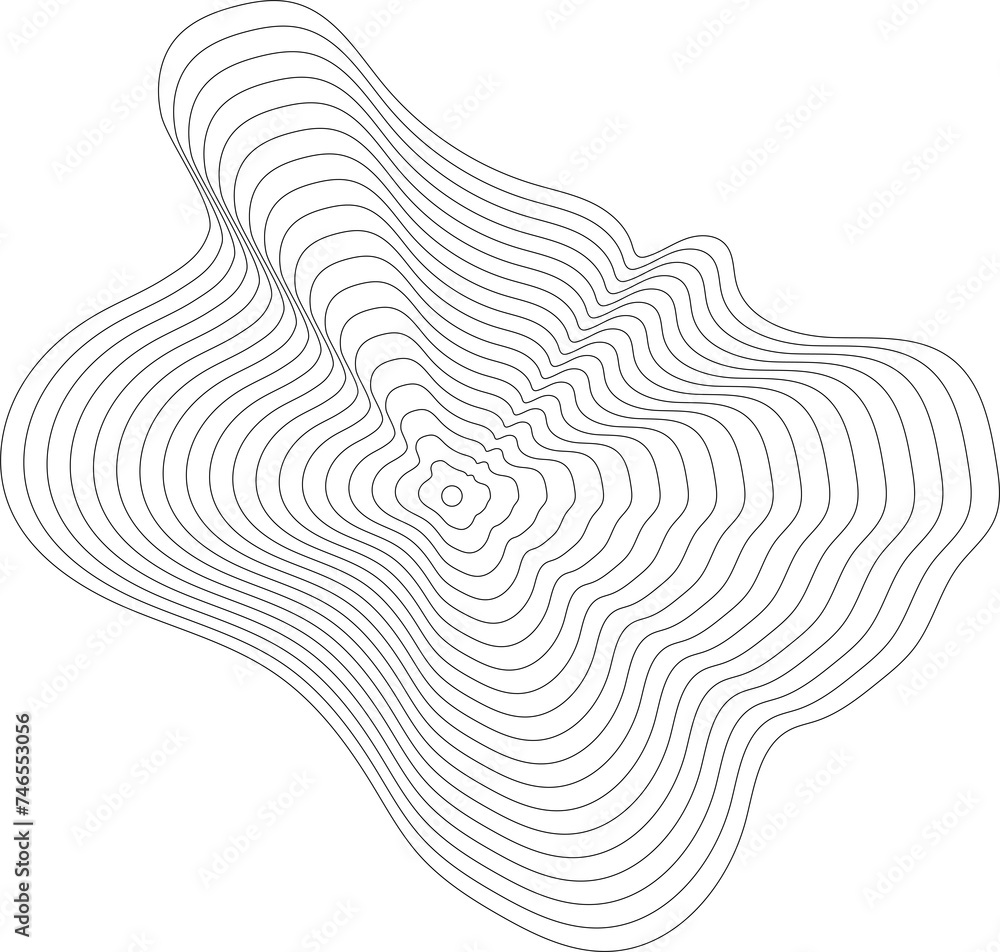 Liquid shape made of lines with blend effect. Modern design