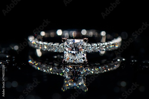 engagement ring with diamonds. brilliant cut ring